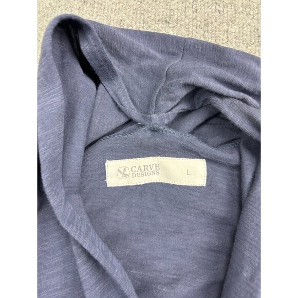 Carve Designs Cardigan Women's L Blue Pockets Open Front Lightweight Cotton - Picture 2 of 8